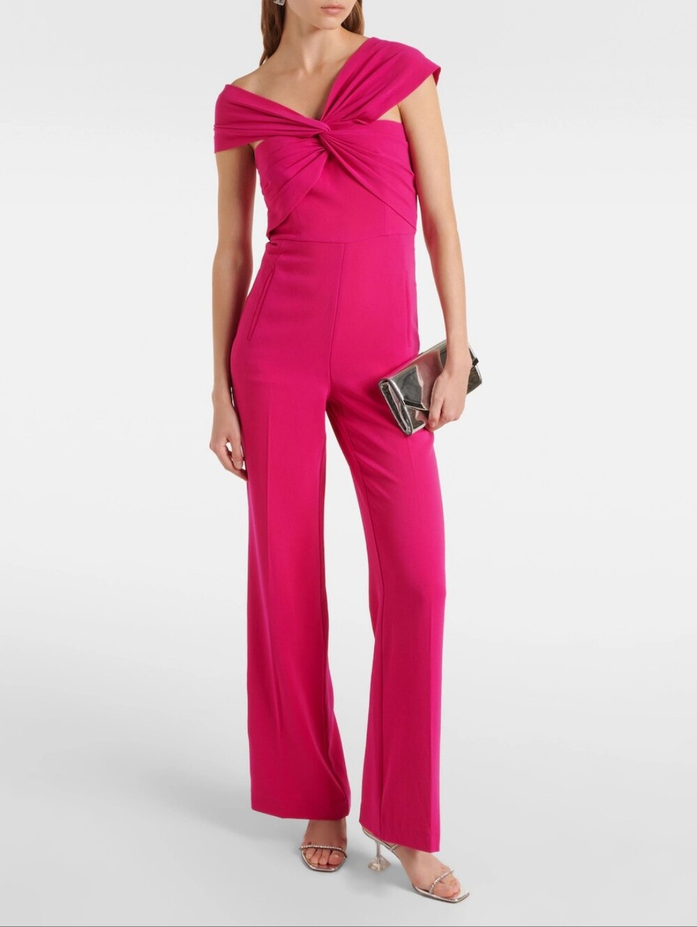 Roland Mouret Gathered cady wide-leg jumpsuit